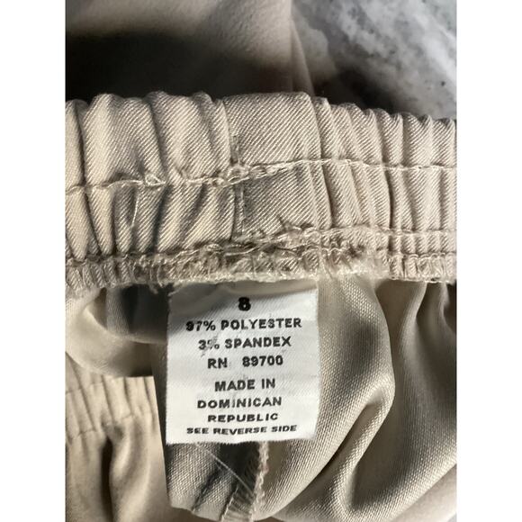 Wide Leg Drawstring Pants Size 8 Beige Beachy Summer Vacation Resort wear - Picture 5 of 5